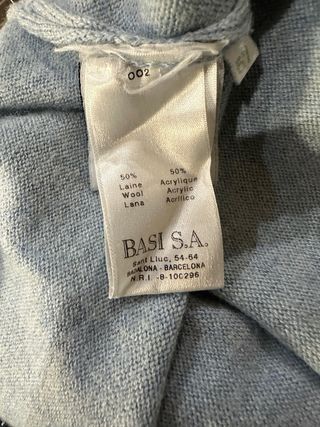 Jersey De Lana Lacoste Azul Claro Bordado