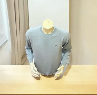 Jersey De Lana Lacoste Azul Claro Bordado