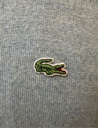 Jersey De Lana Lacoste Azul Claro Bordado