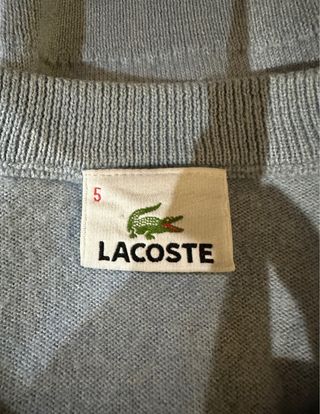 Jersey De Lana Lacoste Azul Claro Bordado