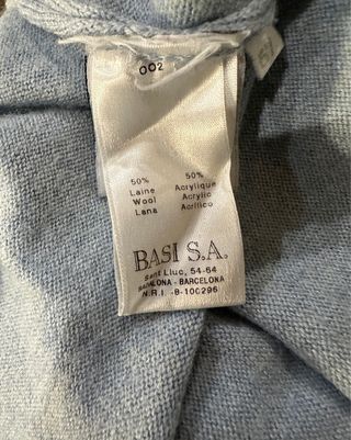 Jersey De Lana Lacoste Azul Claro Bordado