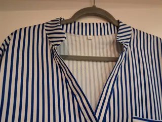 Blusa Rayas Azul Blanco Talla Grande 5XL