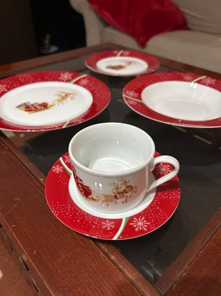 Vajilla Navidad Santa Claus 12 puestos