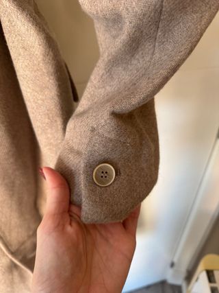 Abrigo Zara Lana visón Talla L con Cinturón