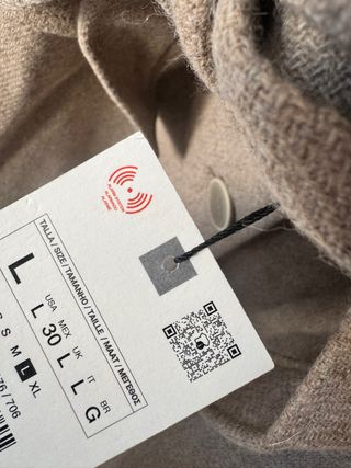 Abrigo Zara Lana visón Talla L con Cinturón