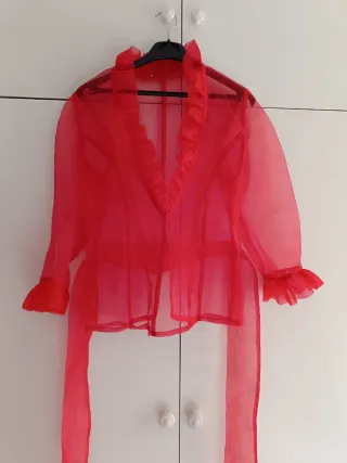 Vestido largo floral negro y rojo Talla S