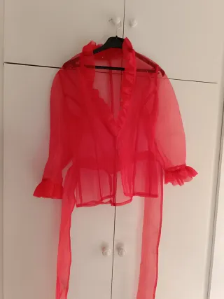 Vestido largo floral negro y rojo Talla S