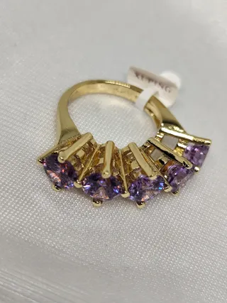 Anillo Oro 14k Laminado Morado Xuping