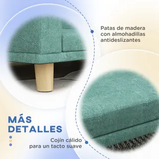 Sofá Cama Perro Grande Elevado Teal