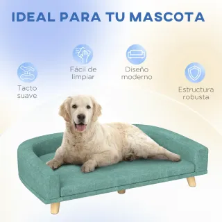 Sofá Cama Perro Grande Elevado Teal
