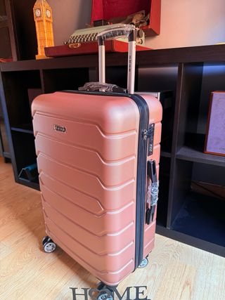 Maleta de viaje mediana HI-HI-HI rosa
