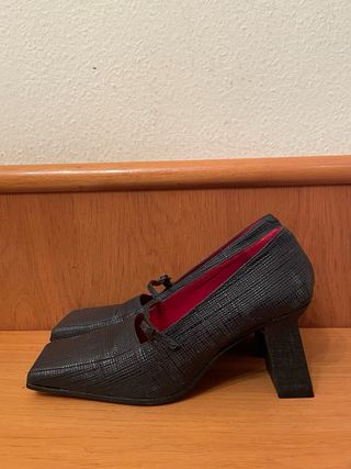 MUXART - Zapatos tacón negros 37,5