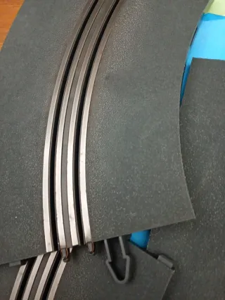 Scalextric curva chicane pista gris moderna