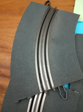 Scalextric curva chicane pista gris moderna