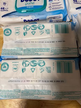 Toallitas Dodot Aqua Pure 6 paquetes x 48