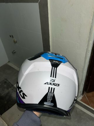 Casco Moto Axxis Negro y Azul nuevo muy poco uso