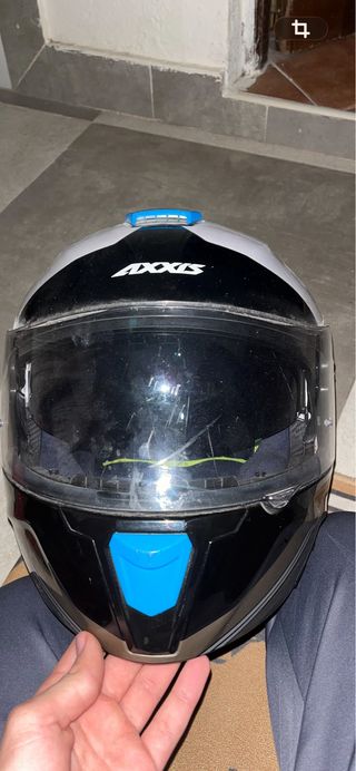 Casco Moto Axxis Negro y Azul nuevo muy poco uso