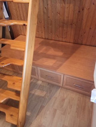 Cama individual de 90. Mueble de madera maciza