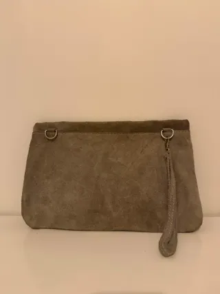 Bolso de mano gris perla