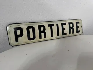 Insegna smaltata PORTIERE anni '30