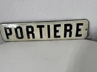 Insegna smaltata PORTIERE anni '30