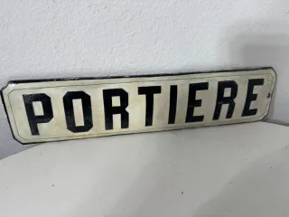 Insegna smaltata PORTIERE anni '30