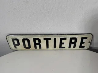 Insegna smaltata PORTIERE anni '30