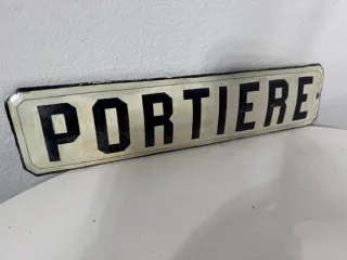 Insegna smaltata PORTIERE anni '30