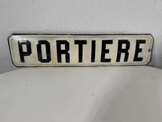 Insegna smaltata PORTIERE anni '30