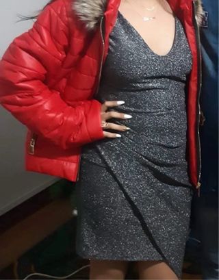 Vestido brillante plateado