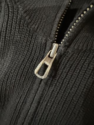 Cárdigan De Punto Ralph Lauren Negro Cremallera