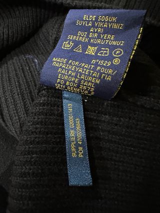 Cárdigan De Punto Ralph Lauren Negro Cremallera