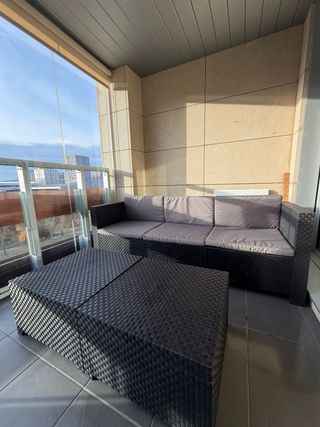 Sofá modular exterior gris y negro