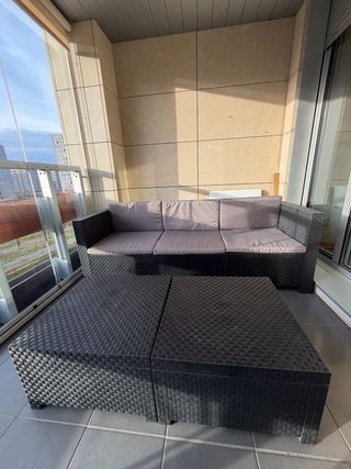 Sofá modular exterior gris y negro