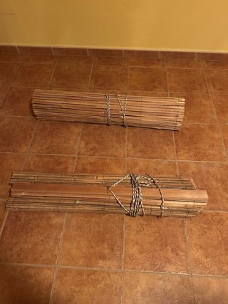 Set de persianas de bambú y caña
