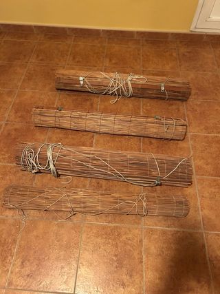 Set de persianas de bambú y caña