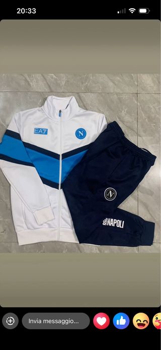 Tuta Sportiva Napoli EA7 Blu/Bianca taglia L
