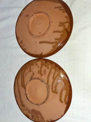 2 Platos Decorativos Barro Estilo Toledano