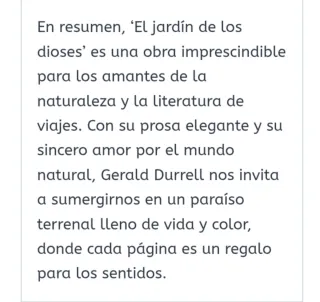 Libro: El Jardín de los Dioses