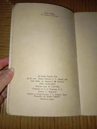 Libro: El Jardín de los Dioses