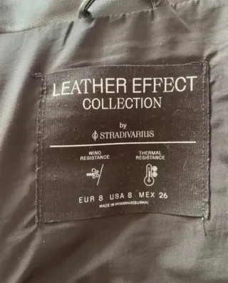 Chaqueta efecto piel negra