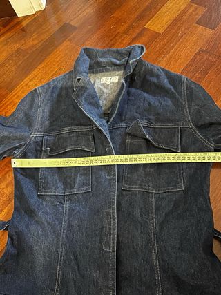 Trench blu in denim vintage