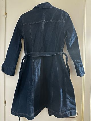 Trench blu in denim vintage