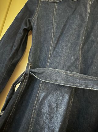Trench blu in denim vintage