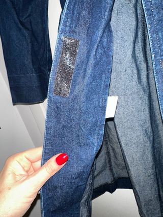 Trench blu in denim vintage