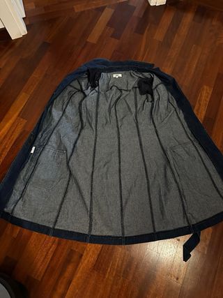 Trench blu in denim vintage