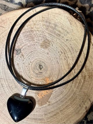 Colgante Corazón Ágata Negra