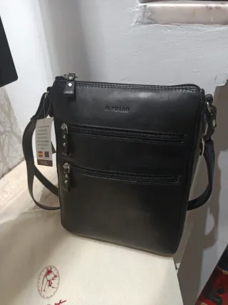 Bolso bandolera piel Del Potro negro