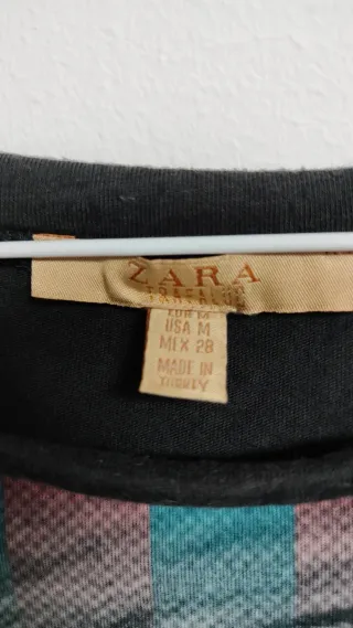 Camiseta Zara Estampada Mujer Talla M