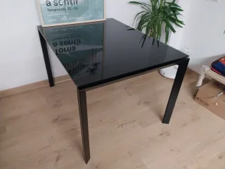 Mesa comedor extensible cristal negro